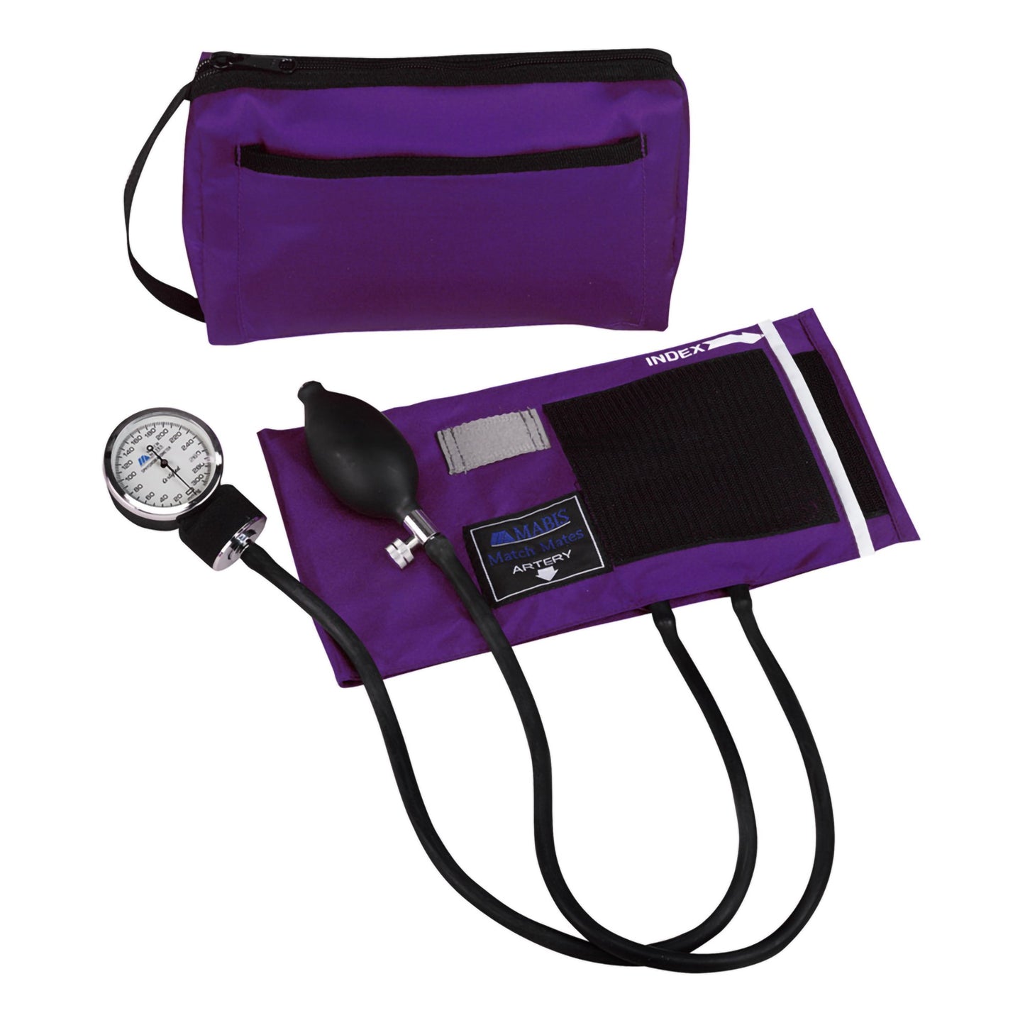 Mabis Match Mates Manual Aneroid Sphygmomanometer with Cuff, Purple