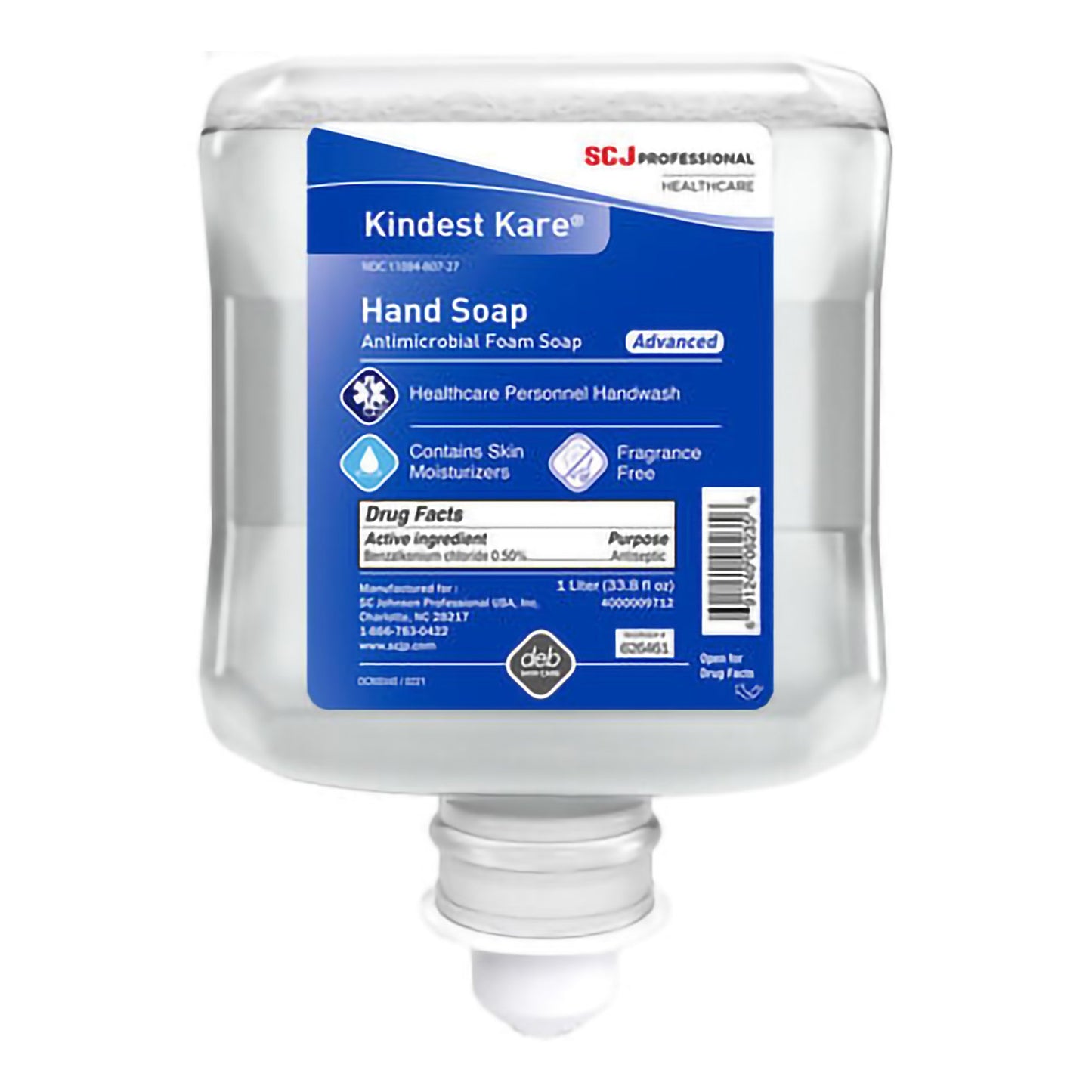Kindest Kare Advanced Antimicrobial Soap, 1,000 mL Dispenser Refill Bottle