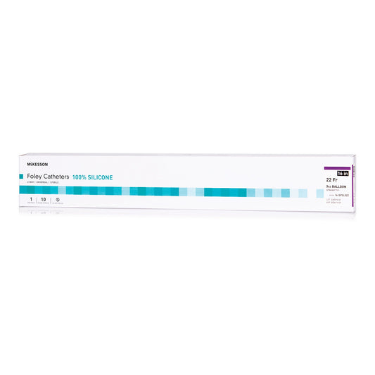 McKesson Silicone Foley Catheter, Standard Tip, 22 Fr., 5cc