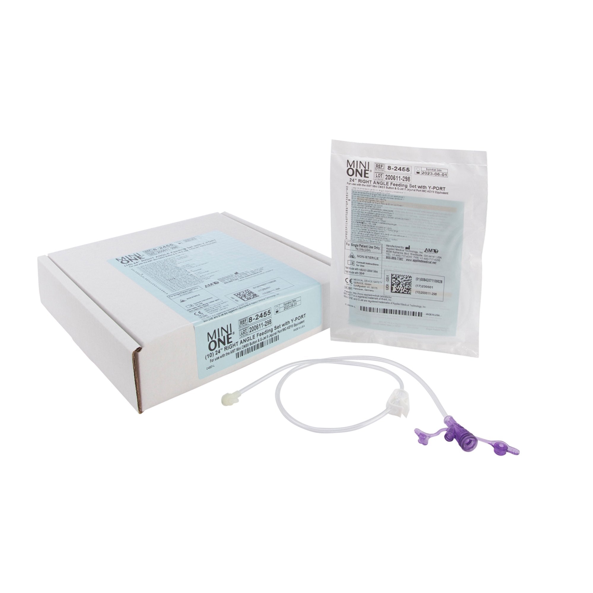 Mini ONE Right Angle Connector with Y-Port, 24 Inch, Purple – SurfMed