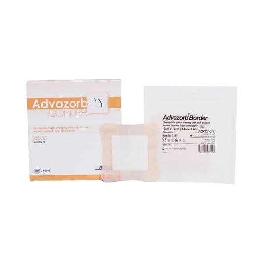 Advazorb Border Silicone Face and Border, 4 x 4 Inch