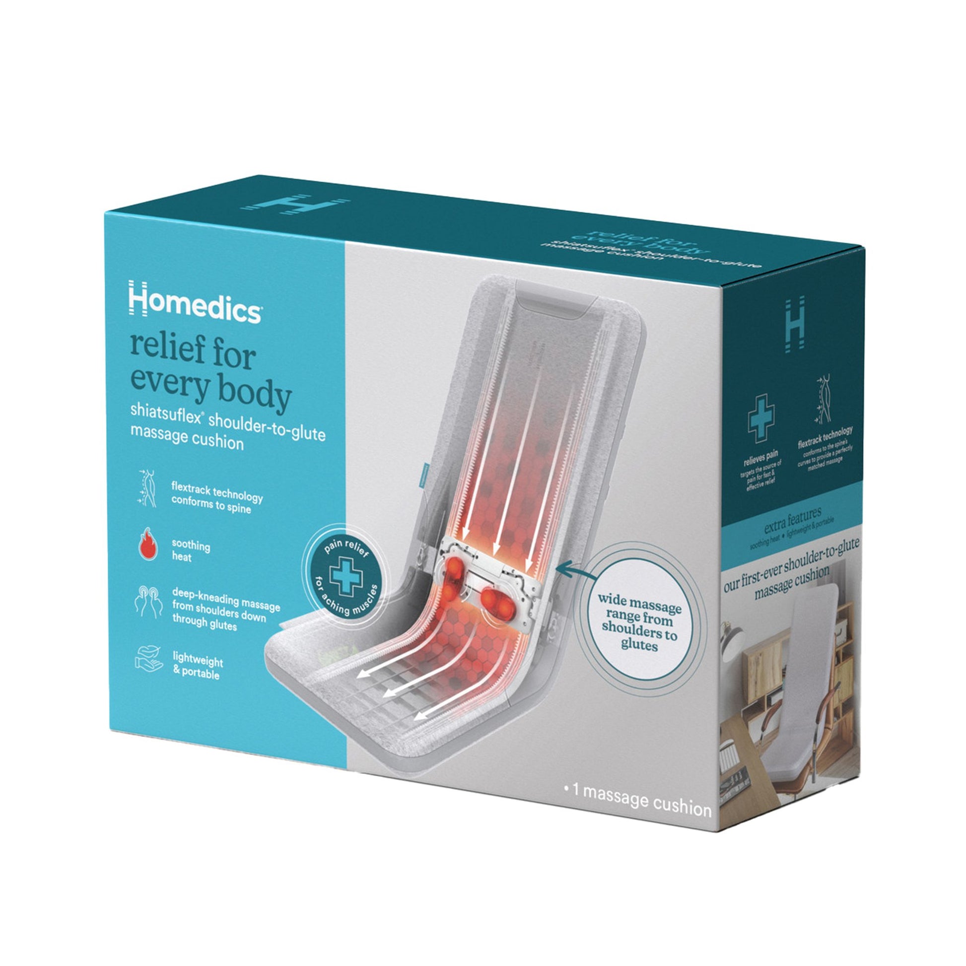 Homedics Relief for Every Body shiatsuflex Shoulder-to-Glue Massage Cushion