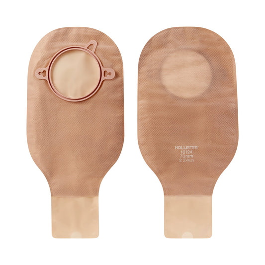 New Image™ 18124 Beige Colostomy Pouch, Pre-cut to Fit 70 mm Stomas, Blue Match