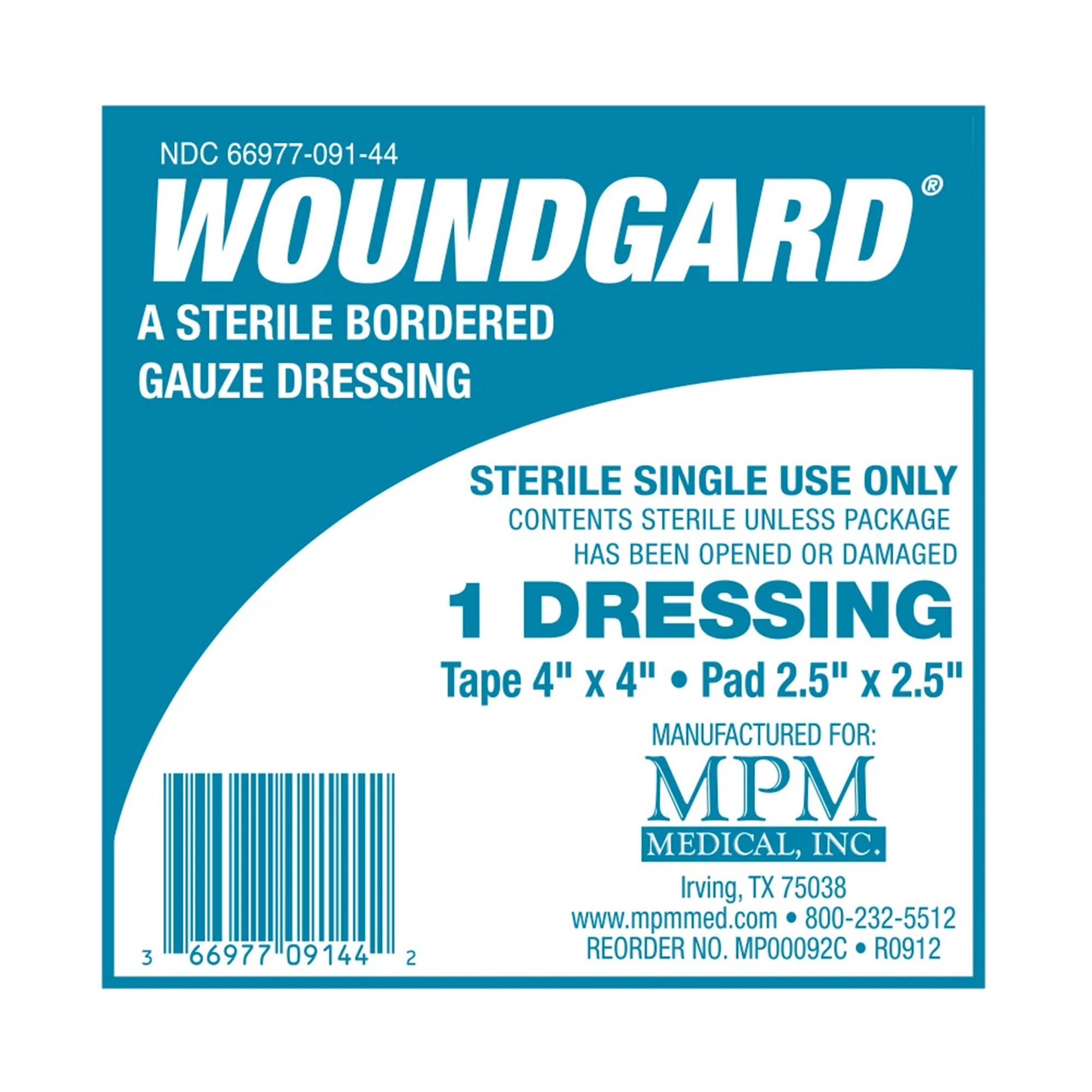 WoundGard White Adhesive Dressing, 4 x 4 Inch
