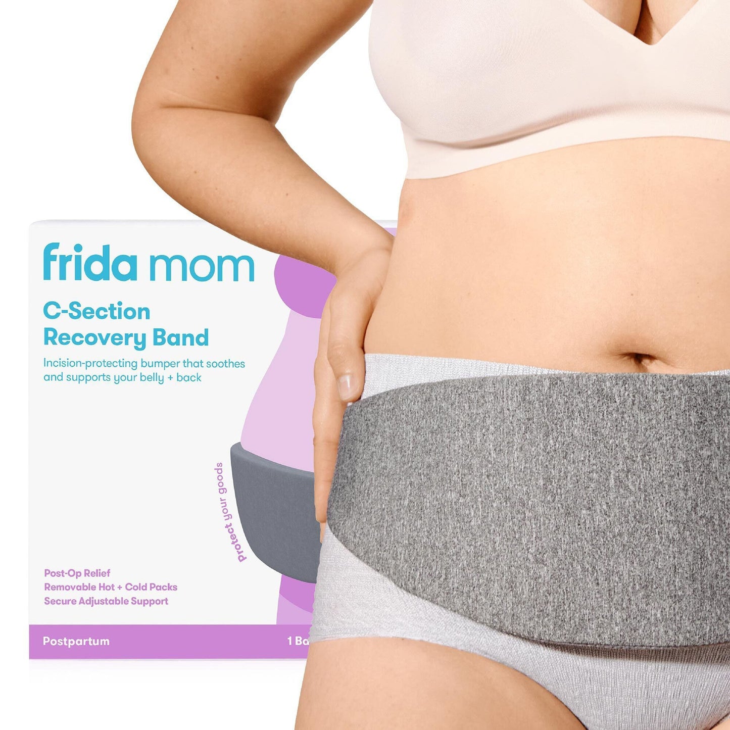 Hot / Cold Therapy Wrap Frida Mom Stomach / Back One Size Fits Most 22 to 44 Inch Strap Length Fabric / Elastic Reusable