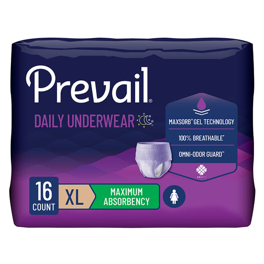 Prevail Daily Absorbent Underwear, X-Large, Lavender