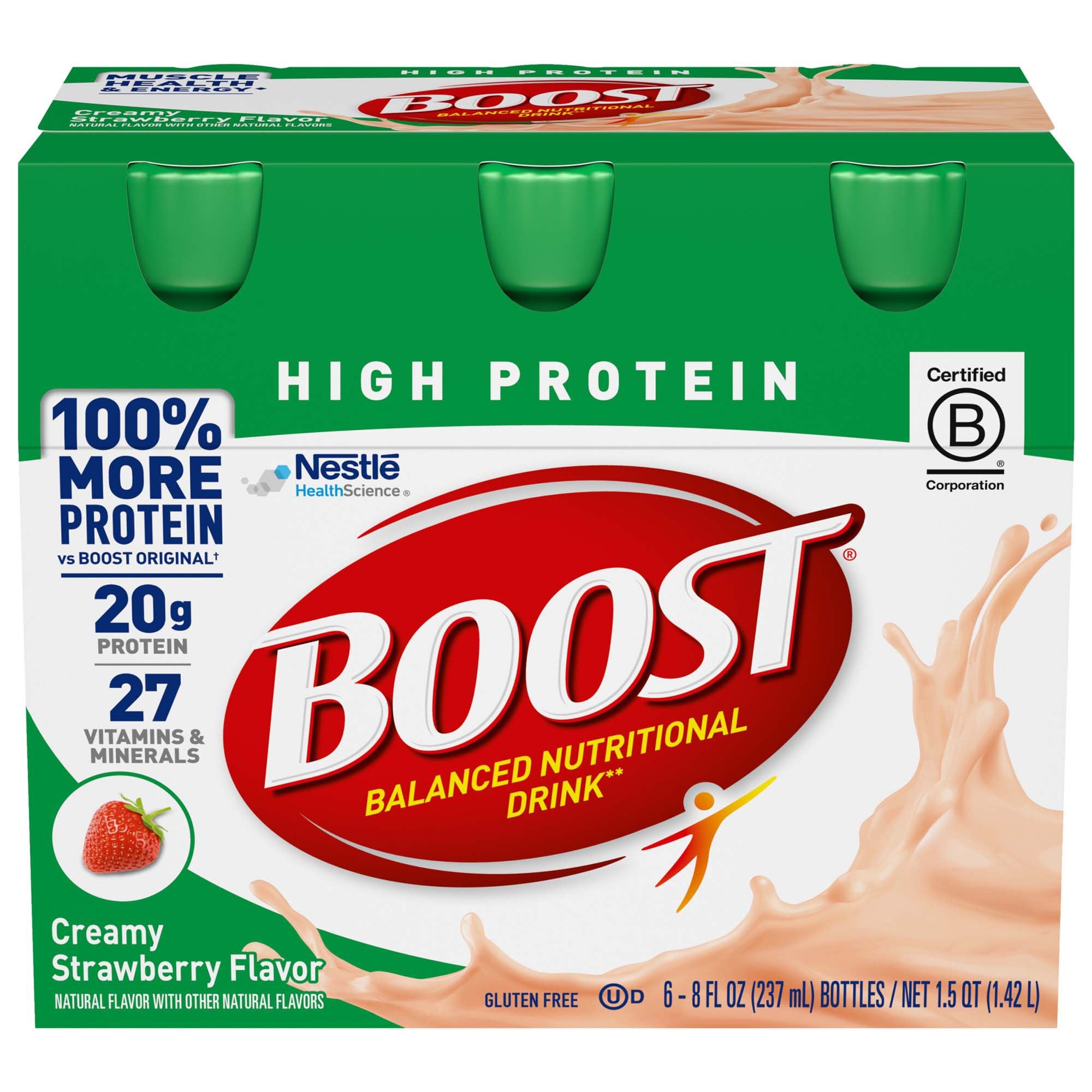 Boost High Protein Strawberry Complete Nutritional Drink, 8-ounce Bott ...