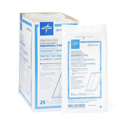 Caring Sterile Abdominal Pad, 5 x 9 Inch