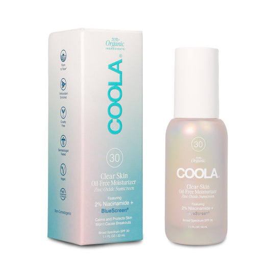 Coola Clear Skin Oil-Free Moisturizer Zinc Sunscreen w/ BlueScreen™ SPF 30