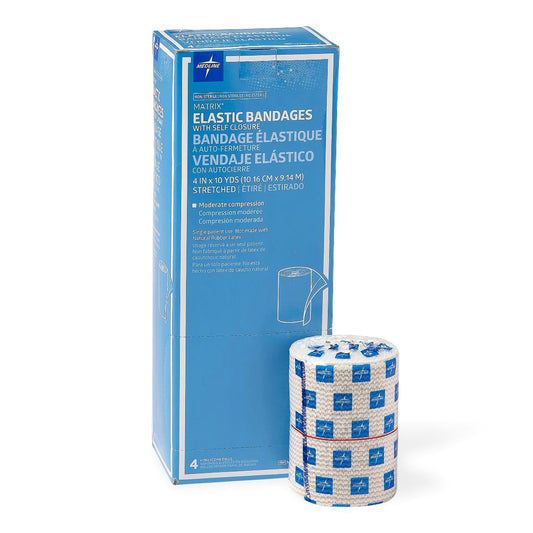 Medline Matrix Elastic Bandage with Self-Closure, Stretched, 4 Inch x 10 Yard