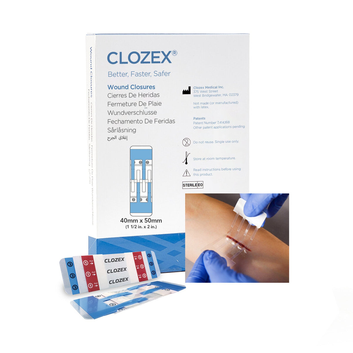 Skin Closure Device Clozex 1-1/2 X 2 Inch Polyurethane, Polyester, Med ...