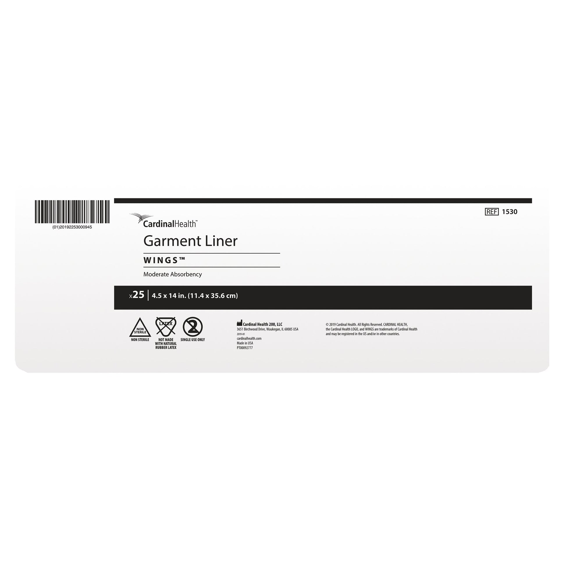 Simplicity™ Light Incontinence Liner, 4.5 x 14 Inch