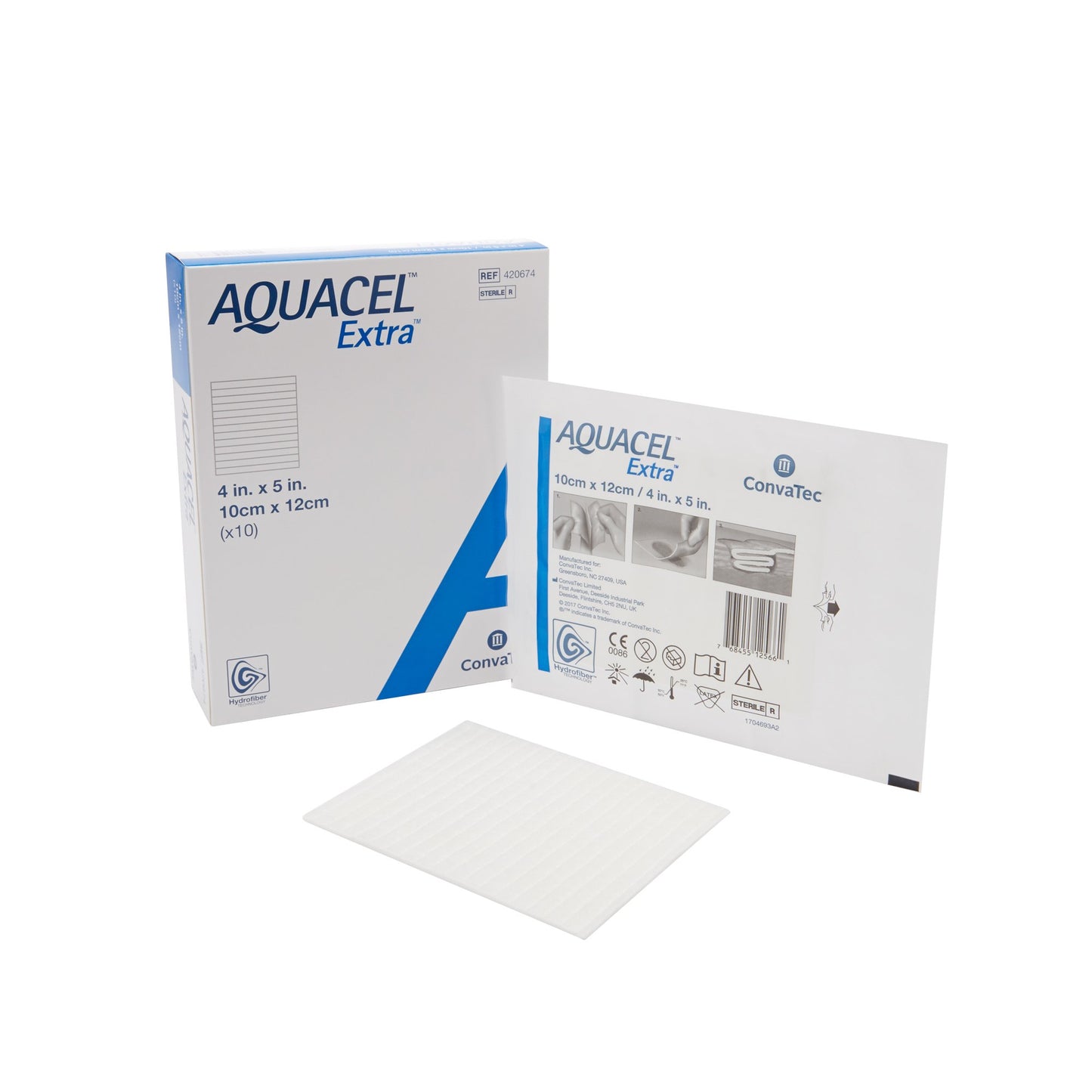 Aquacel Extra™ Gelling Fiber Wound Dressing, 4 x 5 Inch