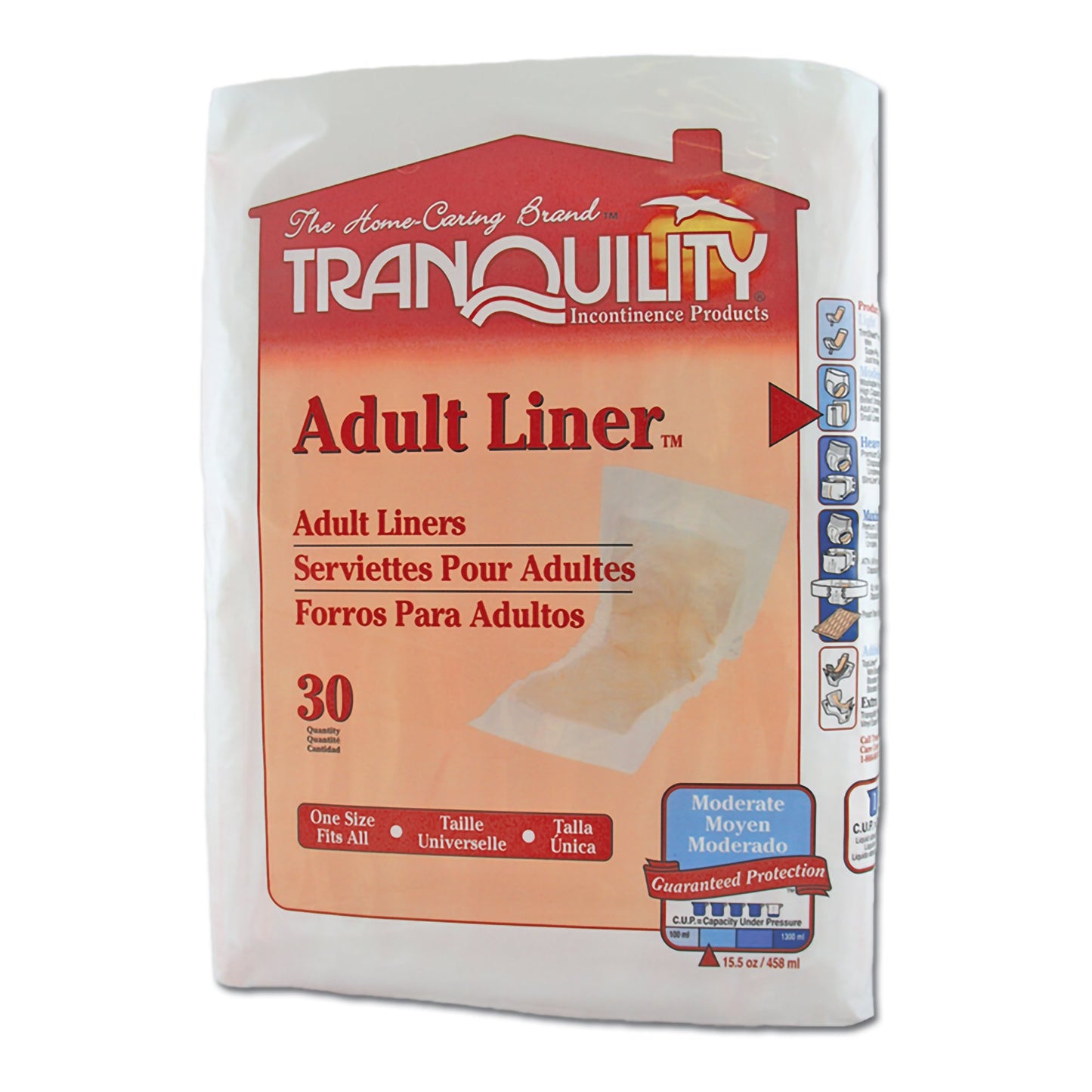 Tranquility Moderate Incontinence Liner, 9 x 24 Inch