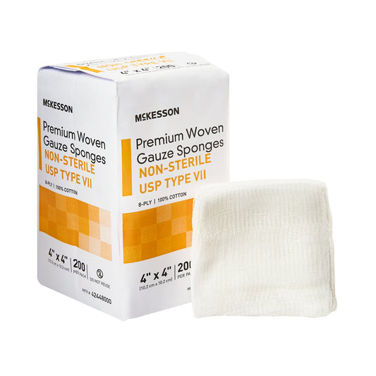 McKesson USP Type VII Gauze Sponge, 4 x 4 Inch, Eight-Ply