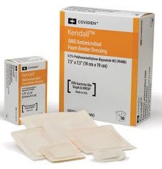 Kendall™ AMD Antimicrobial Foam Dressing, 5½ x 5½ Inch