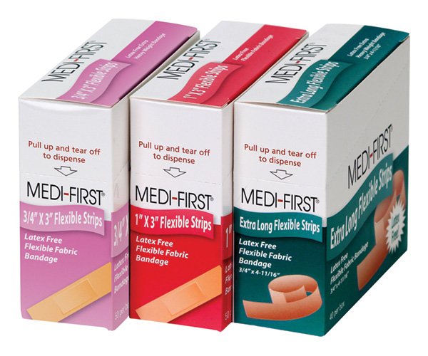 Adhesive Strip Medi-First Fabric Tan 3/4 X 4-11/16 Inch Sterile