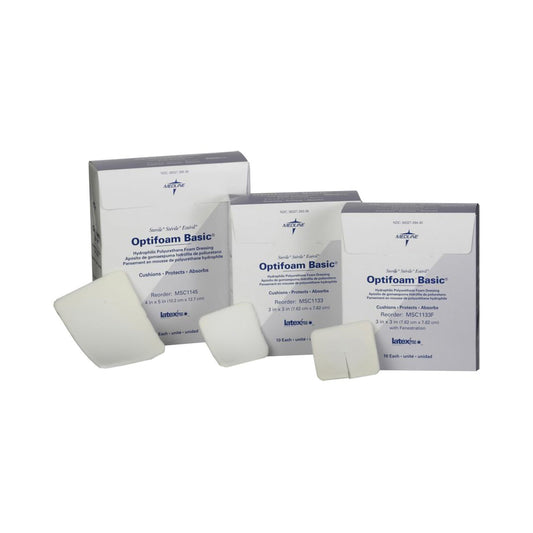 Optifoam Basic Nonadhesive without Border Foam Dressing, 3 x 3 Inch