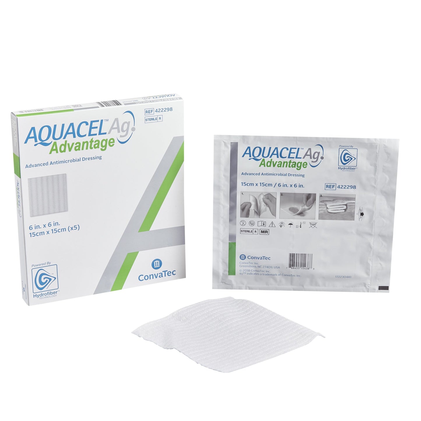 Aquacel Ag Advantage Silver Dressing, 6 x 6 Inch