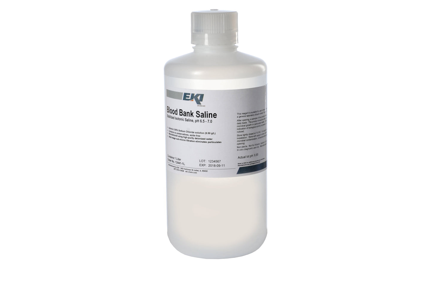 Immunohematology Reagent Saline Blood Bank 0.85% 1 Liter