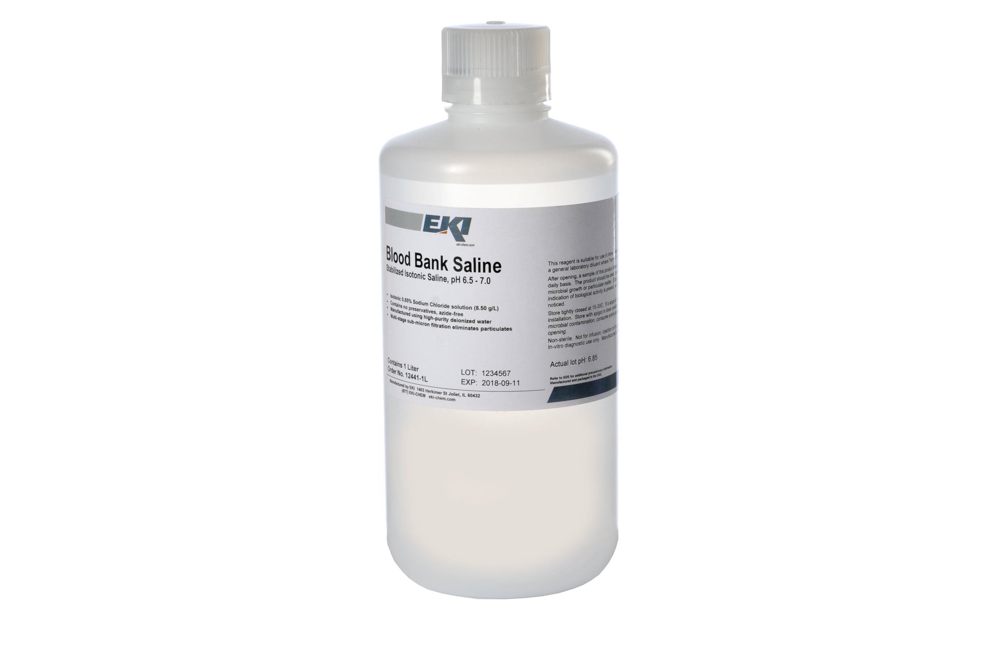 Immunohematology Reagent Saline Blood Bank 0.85% 1 Liter