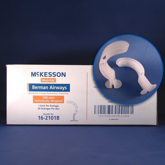 McKesson Berman Oropharyngeal Airway, Size 3, 80 mm Length, ISO 8