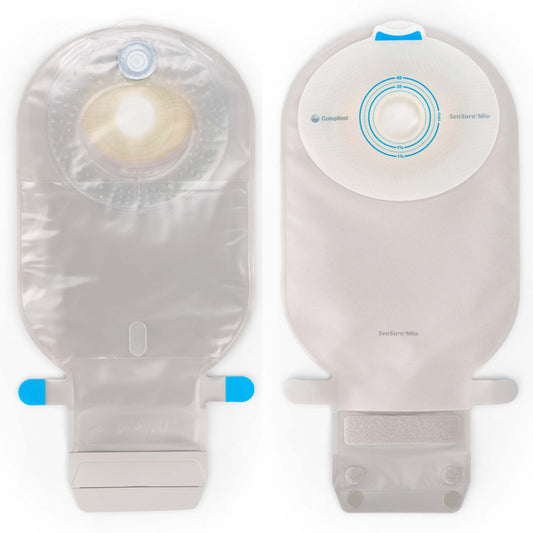 SenSura Mio Flat 1-Piece Transparent Ostomy Pouch, 28mm Stoma