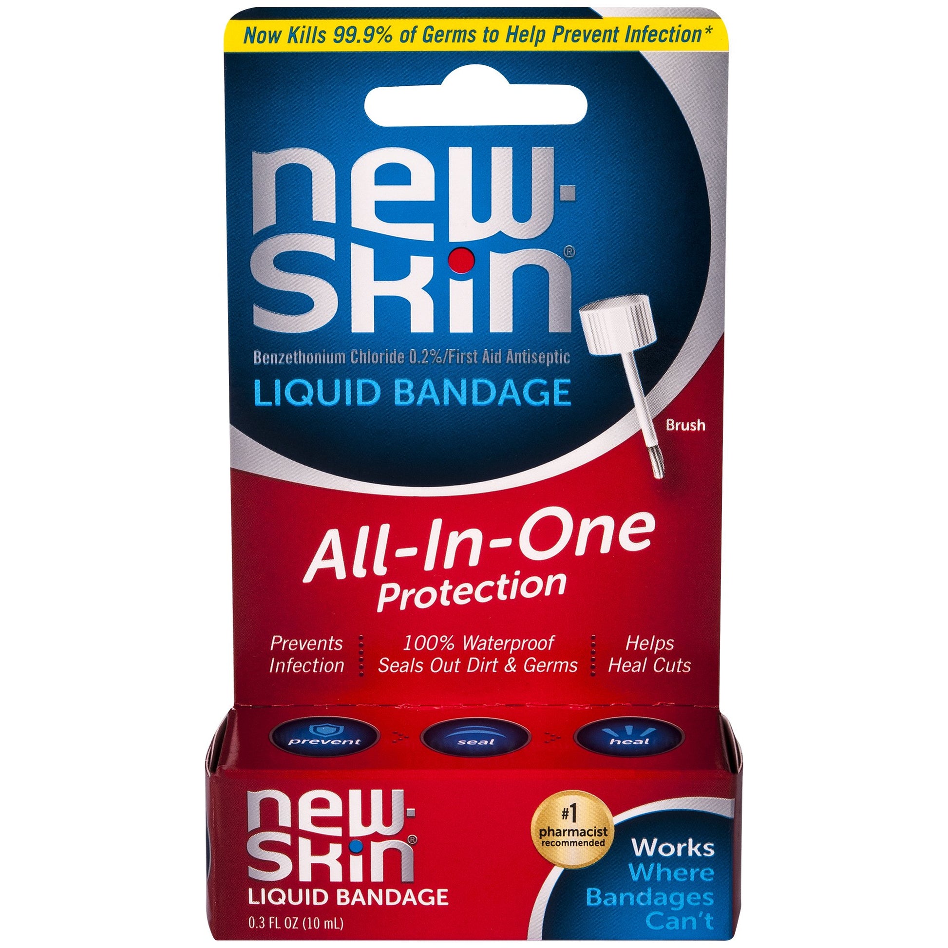 new-skin Benzethonium Chloride 0.2% First Aid Antiseptic Liquid Bandage, 10 mL