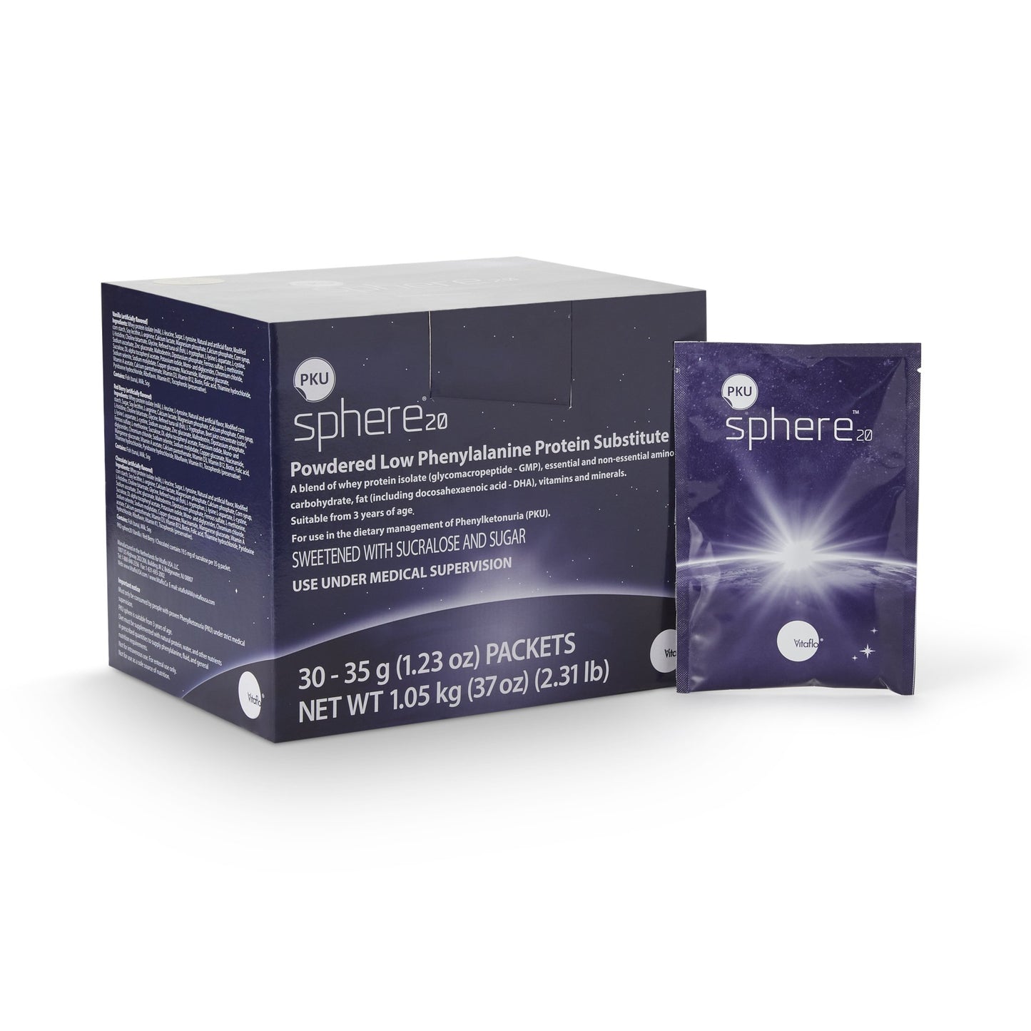 PKU sphere™ 20 Vanilla GMP-Based Formula for use in Dietary Management of PKU