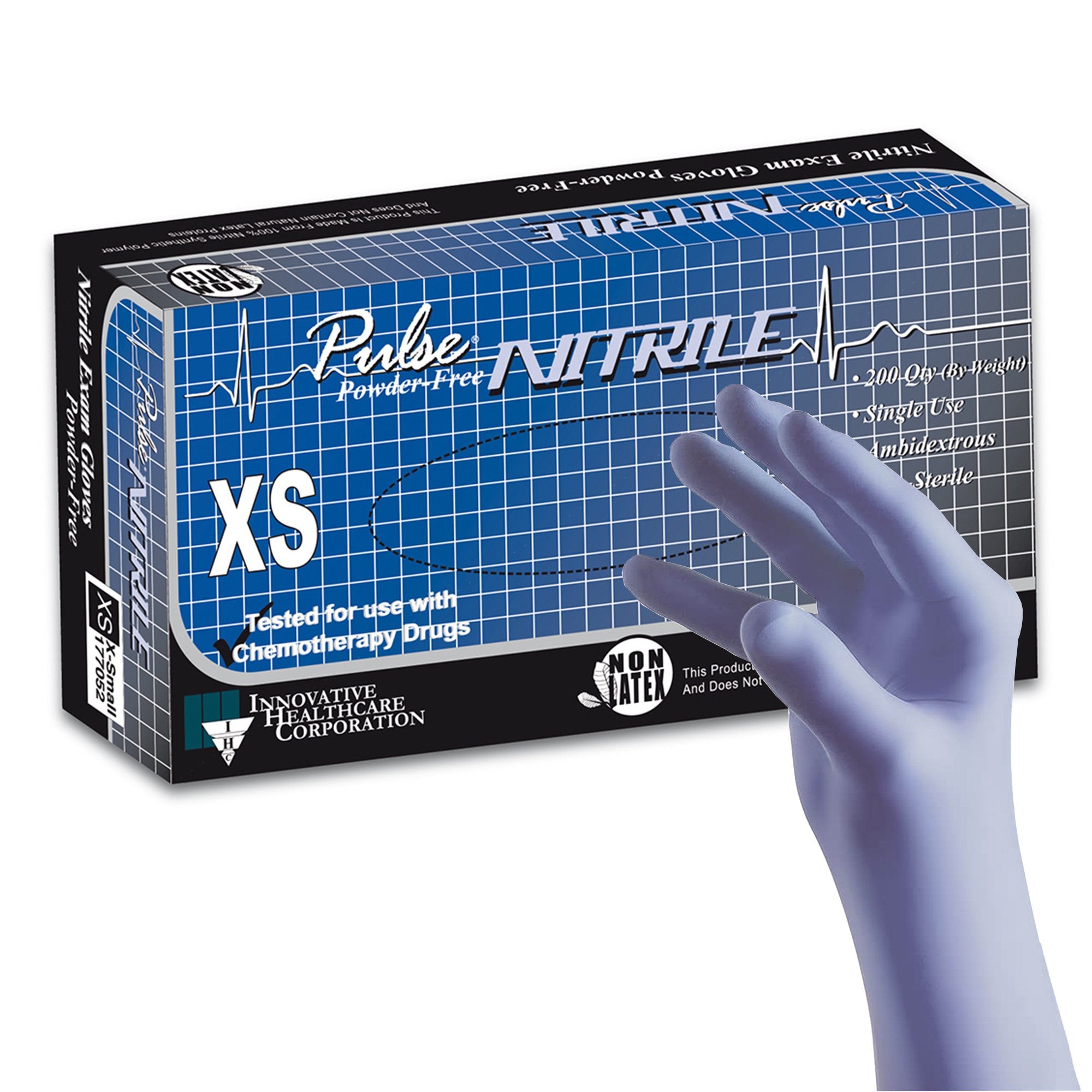 Pulse Nitrile Exam Glove, Extra Small, Aqua Blue – SurfMed