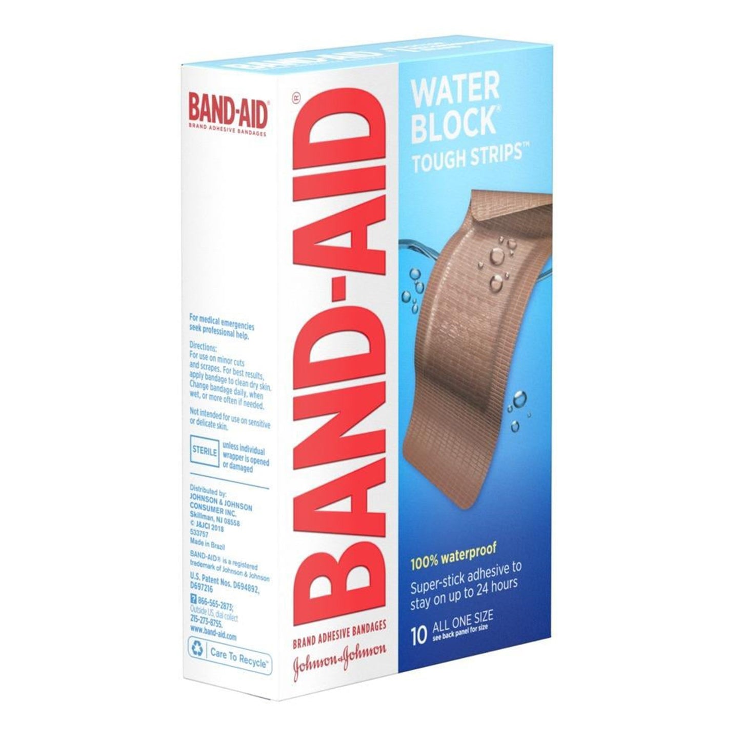 Band-Aid Water Block Tough Strips Adhesive Bandages, 1.75 x 4 Inch