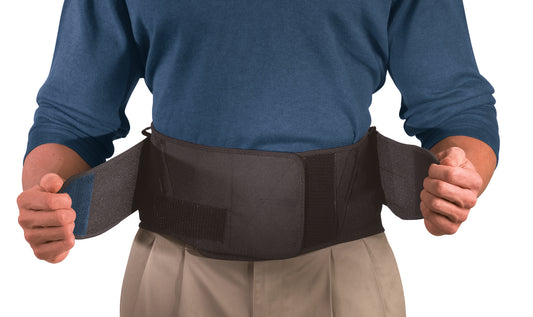 Back Brace Mueller Extended Size Hook and Loop Strap Closure 50 to 70 Inch Waist Circumference 9 Inch Height Adult