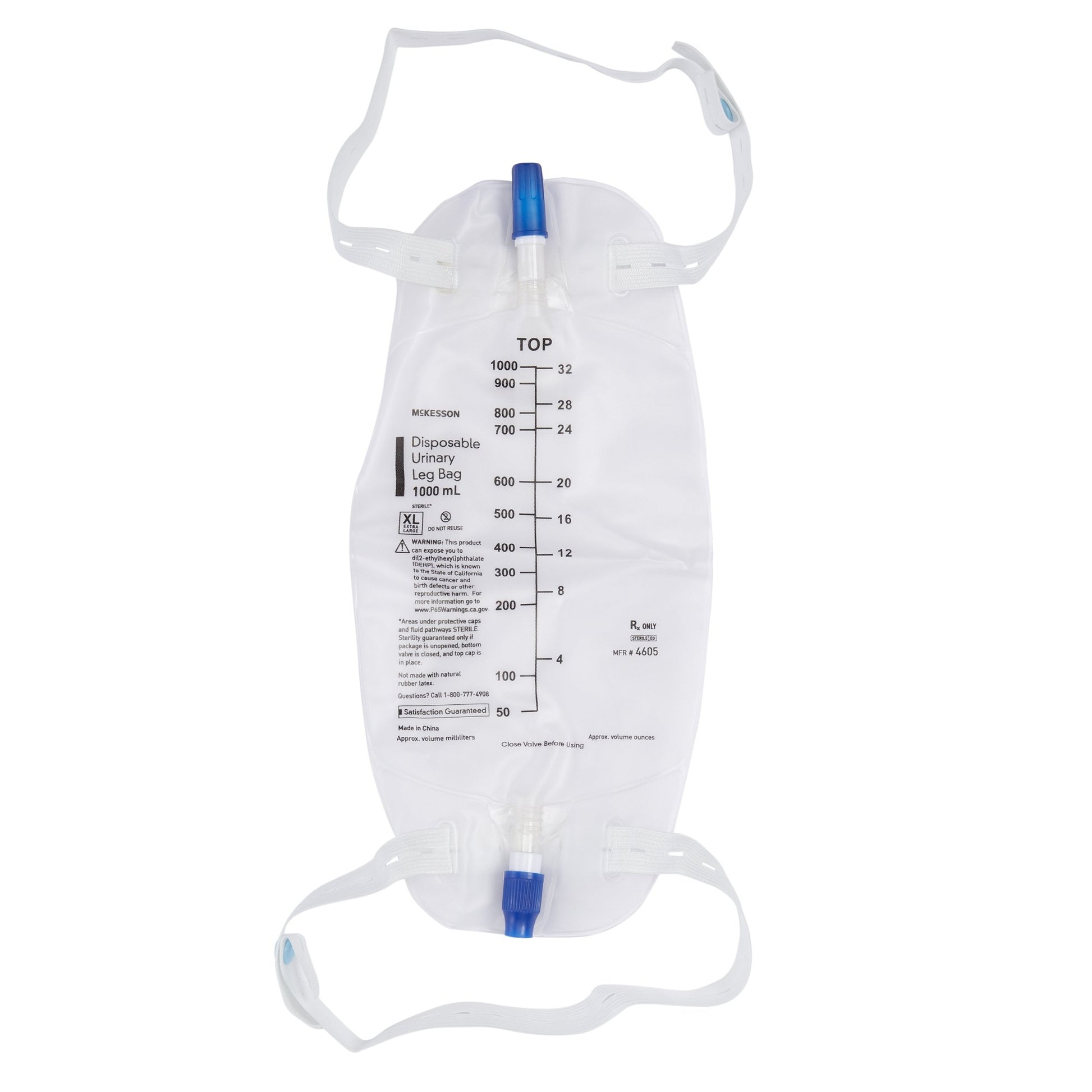 McKesson Disposable Urinary Leg Bag, 1000 mL