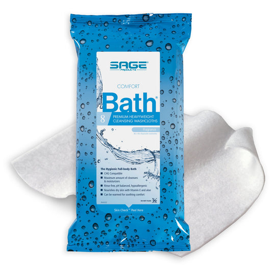Comfort Bath Cleansing Washcloths, Heavyweight, Soft Pack
