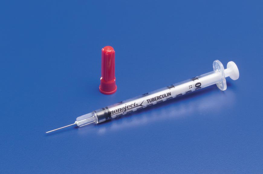 Monoject™ 1 mL Tuberculin Syringe with Needle, 25 Gauge, 5/8 Inch