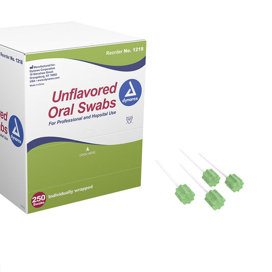 dynarex Unflavored Oral Swabsticks, Individually Wrapped