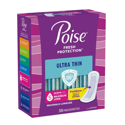 Poise Fresh Protection™ Ultra Thin Pads, Maximum Long