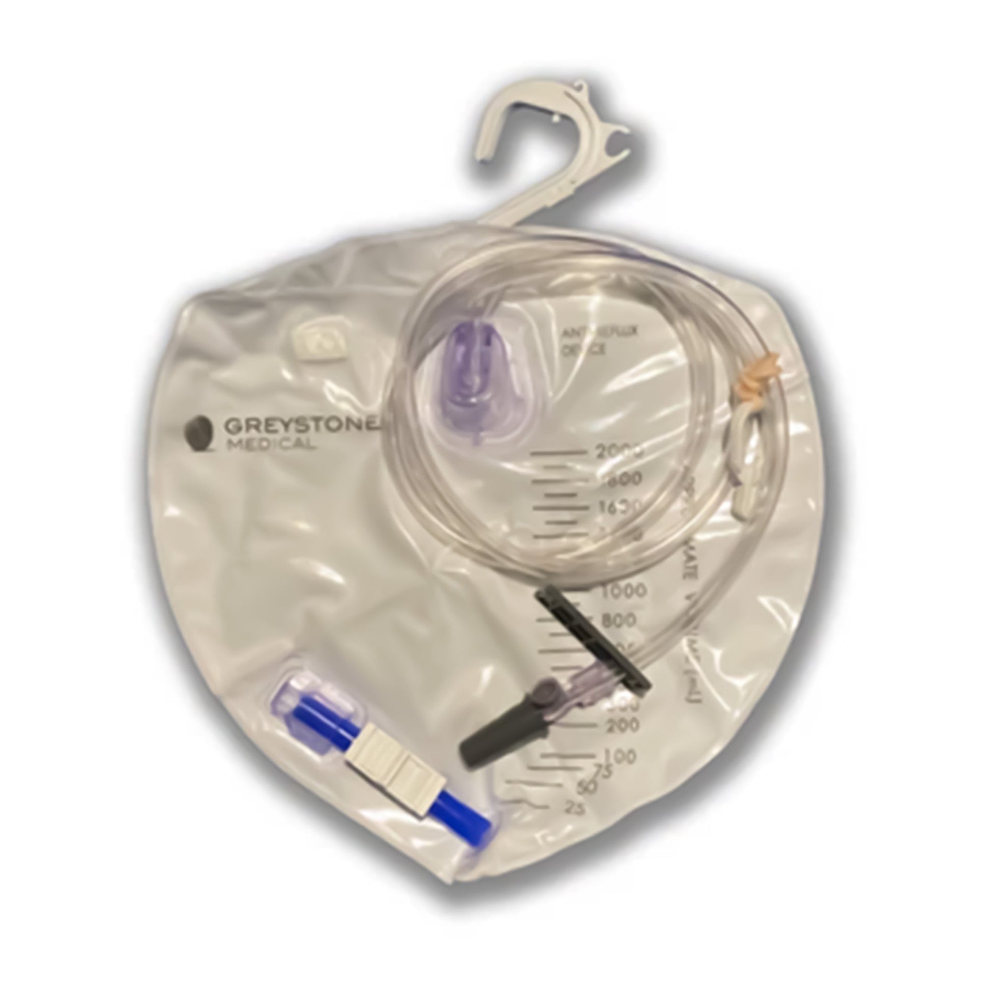 Urinary Drain Bag Greystone Medical Anti-reflux Valve Sterile 2,000 mL