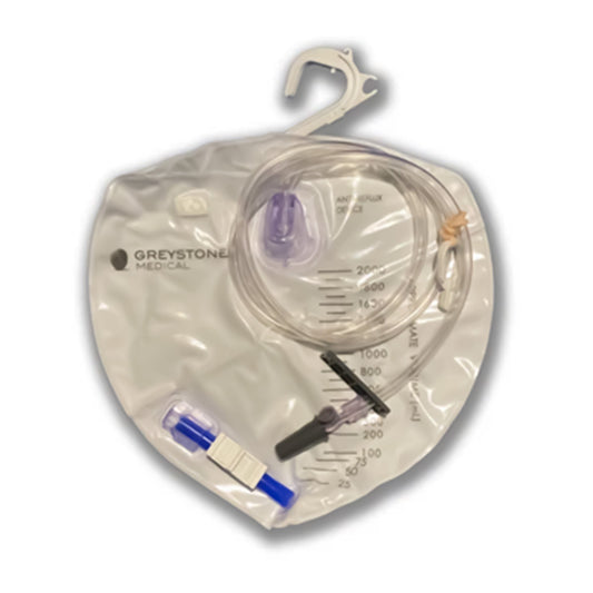 Urinary Drain Bag Greystone Medical Anti-reflux Valve Sterile 2,000 mL