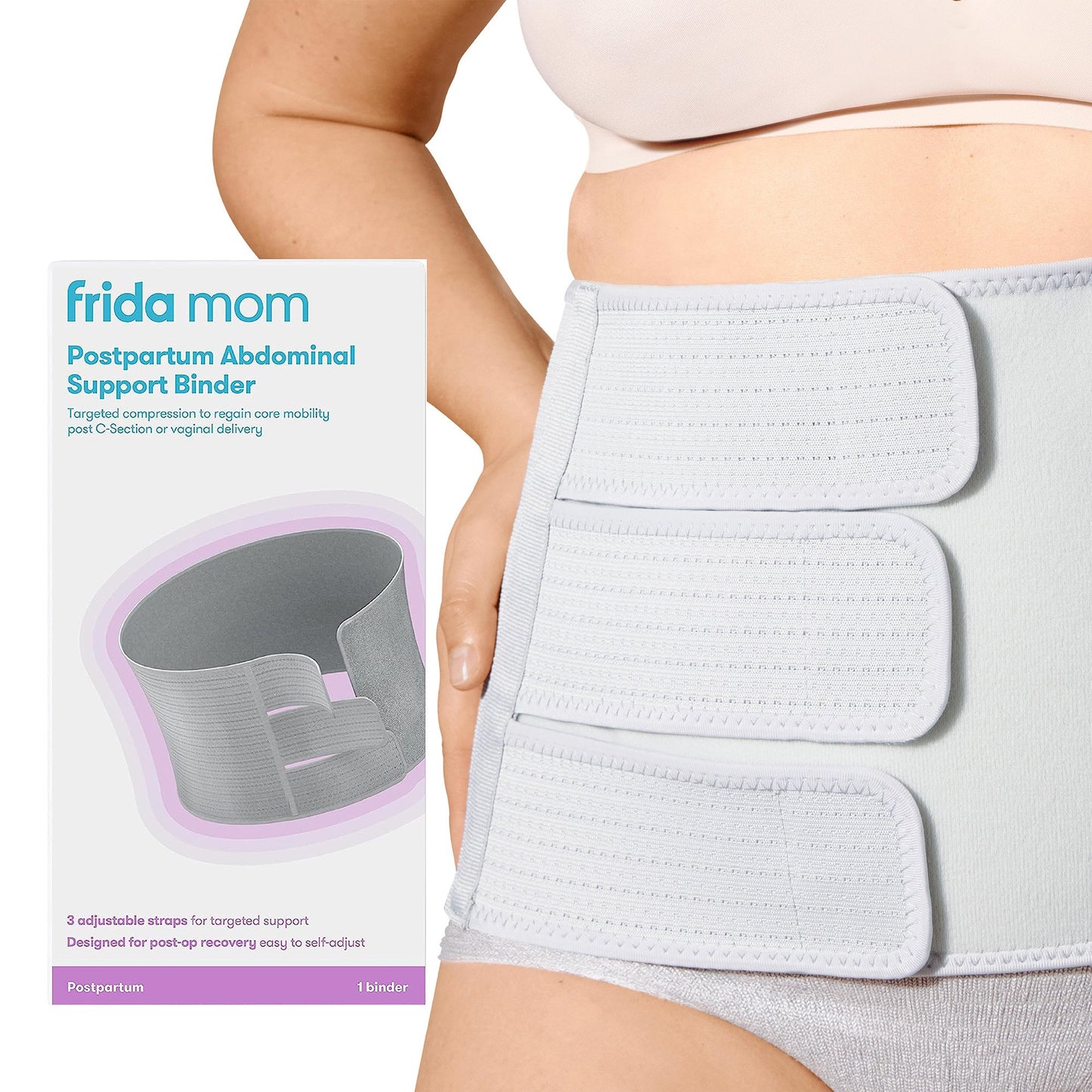Abdominal Binder Fridababy Small / Medium Hook and Loop Strap Closure 29 to 46 Inch Waist Circumference Adult