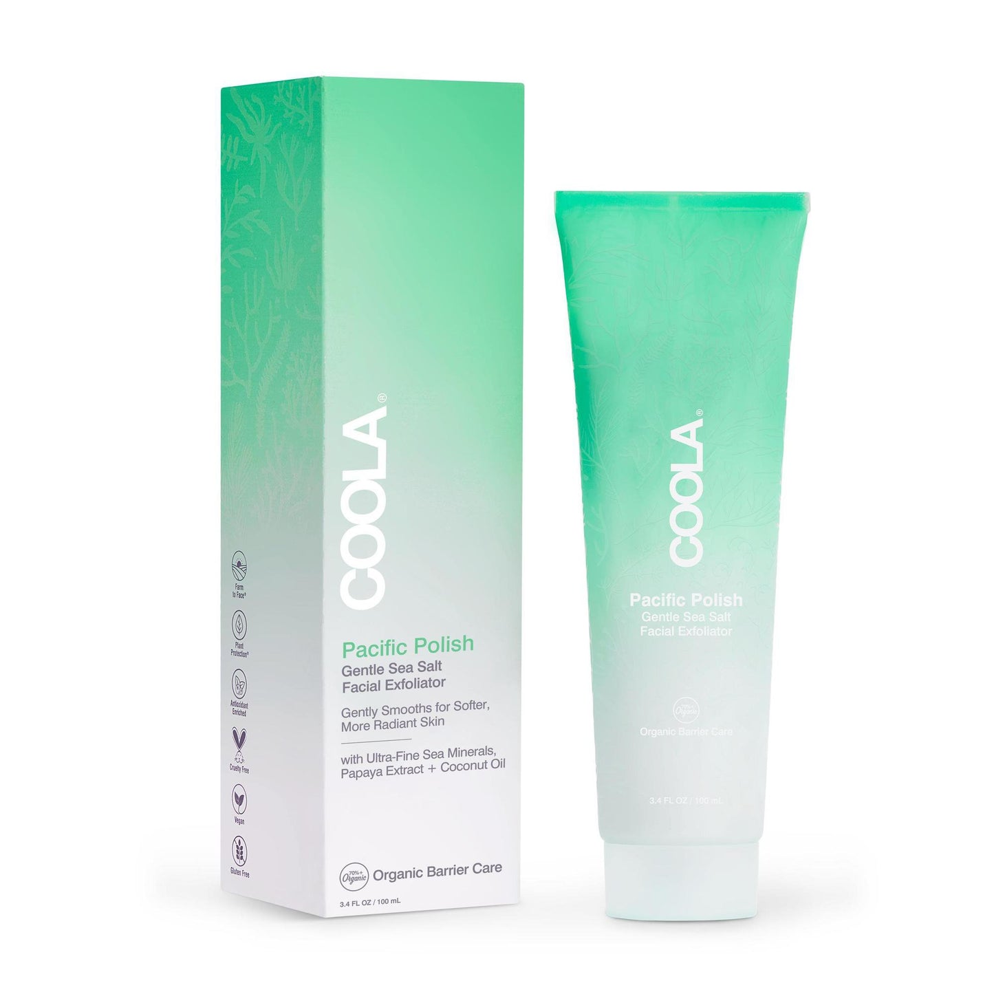 Facial Cleanser Coola Pacific Polish Gentle Sea Salt Exfoliator Cream 3.4 oz. Tube Scented