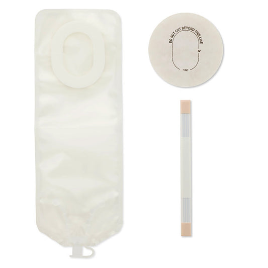 Pouchkins™ 1-Piece Transparent Colostomy Pouch, for Baseplates up to 35 x 22 mm