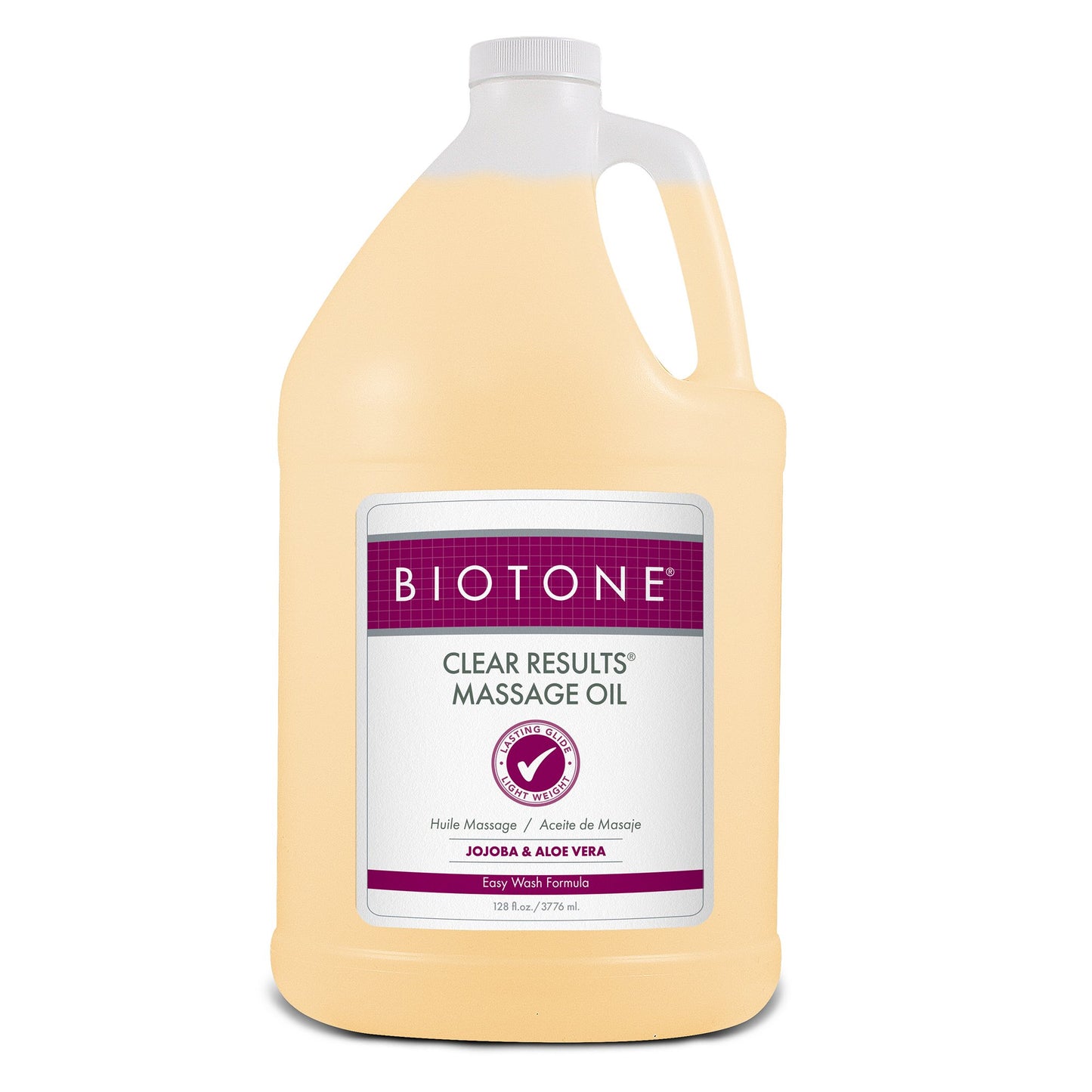 Biotone Clear Results Massage Oil with Jojoba & Aloe Vera, 1-gallon Jug