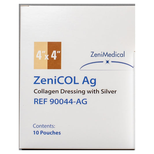 ZeniCOL Ag Silver Collagen Dressing, 4 x 4 Inch