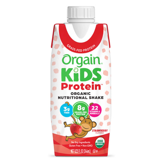 Pediatric Oral Supplement Orgain Kids Protein™ Organic Nutritional Shake Strawberry Flavor 8.25 oz. Carton Liquid Protein
