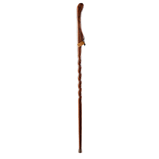 Brazos™ Twisted Oak Hitchhiker Handcrafted Walking Stick, 58-Inch, Red