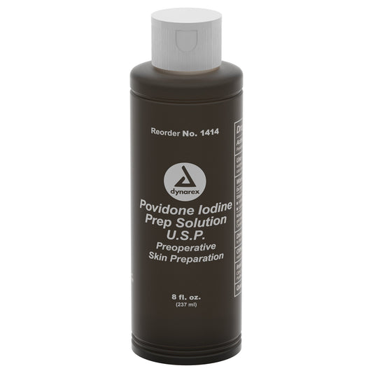 dynarex Povidone Iodine Prep Solution, 8-ounce Bottle