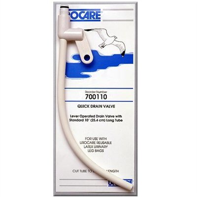 Urocare Quick Drain Valve™ Drain Tube for use w/ Leg Bags & Male Urinal Sheaths