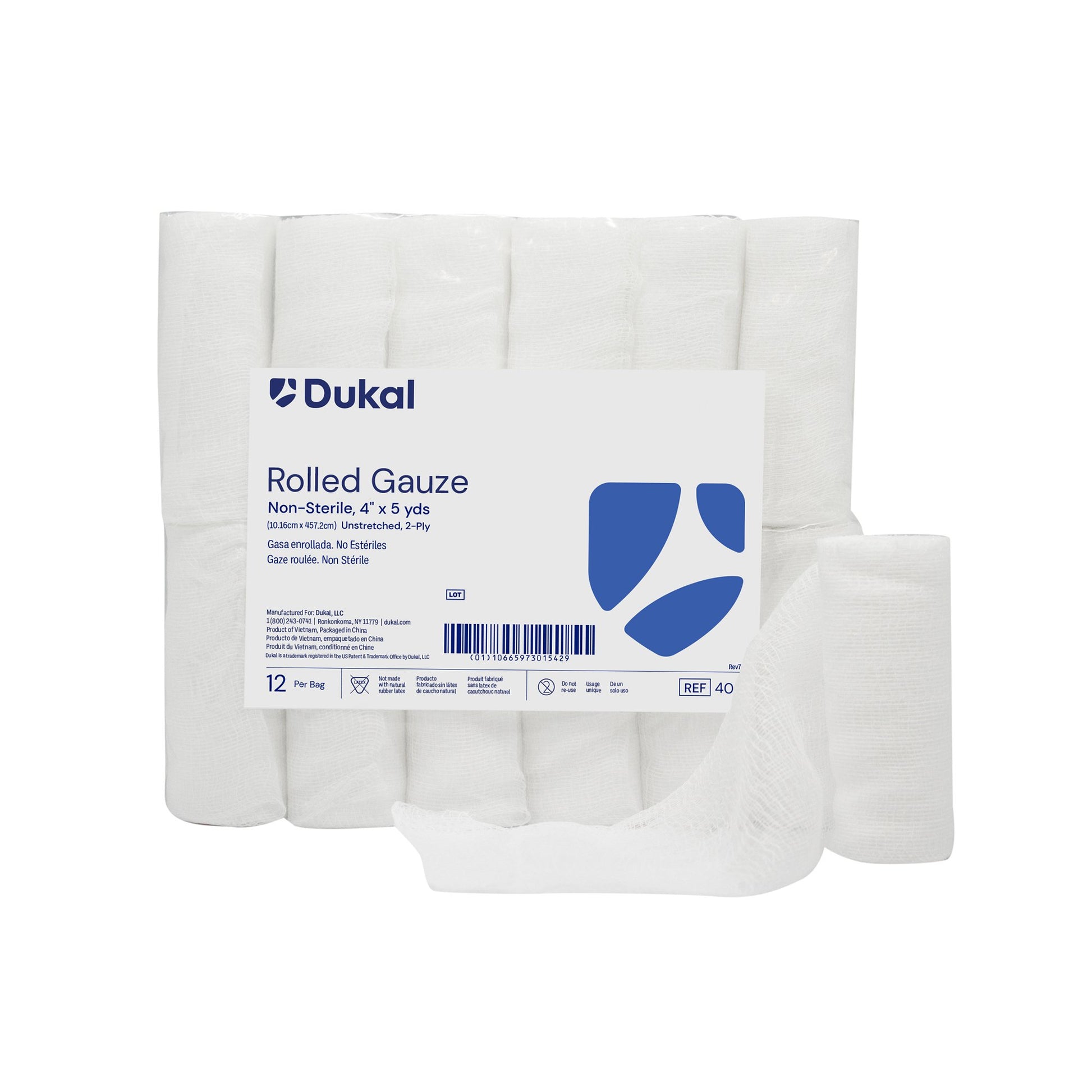 Dukal™ Conforming Bandage, 4 Inch x 5 Yard, Two-Ply
