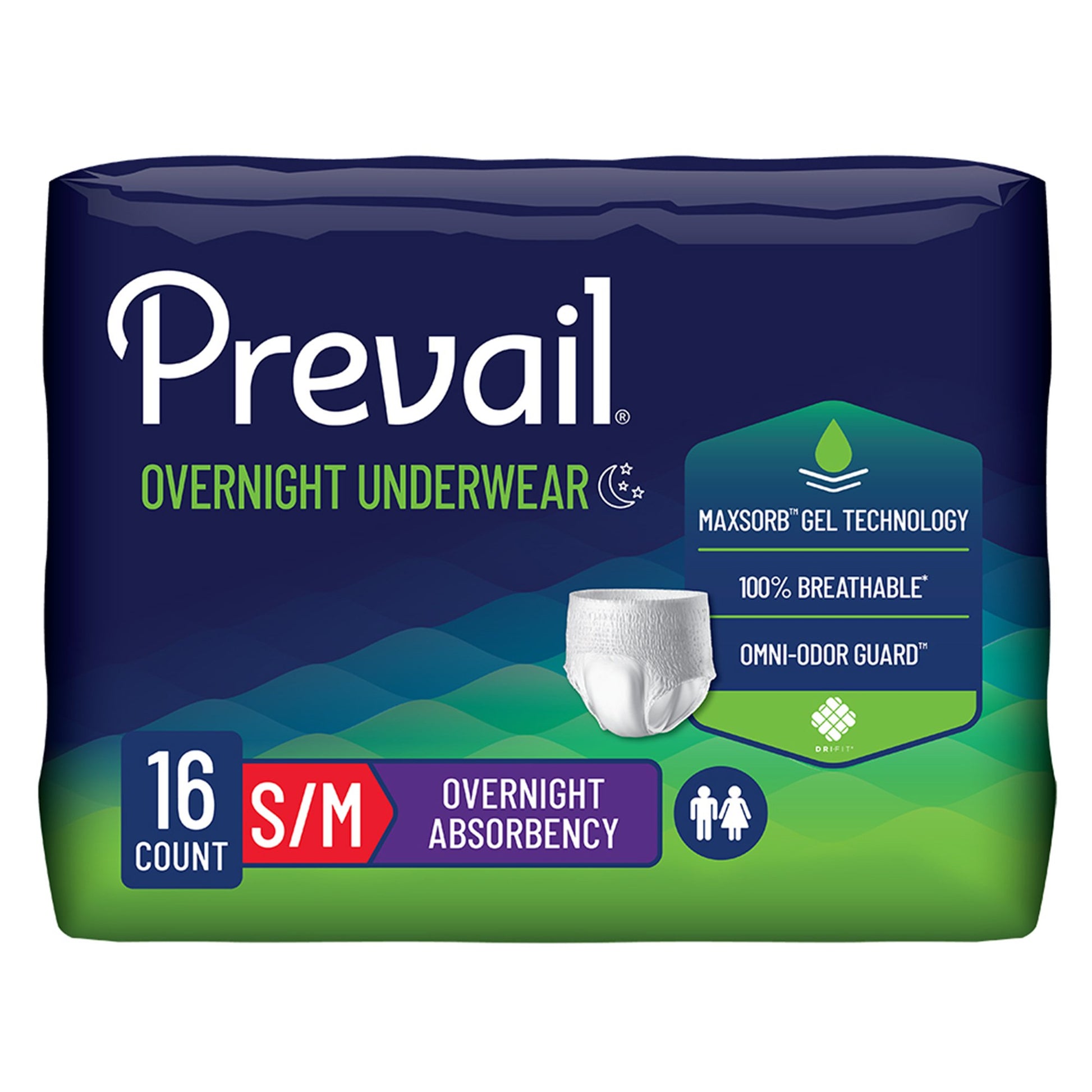 Prevail Overnight Absorbent Underwear, Small